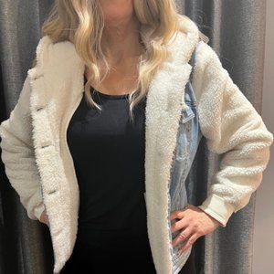 Maurices jean/fur hooded jacket